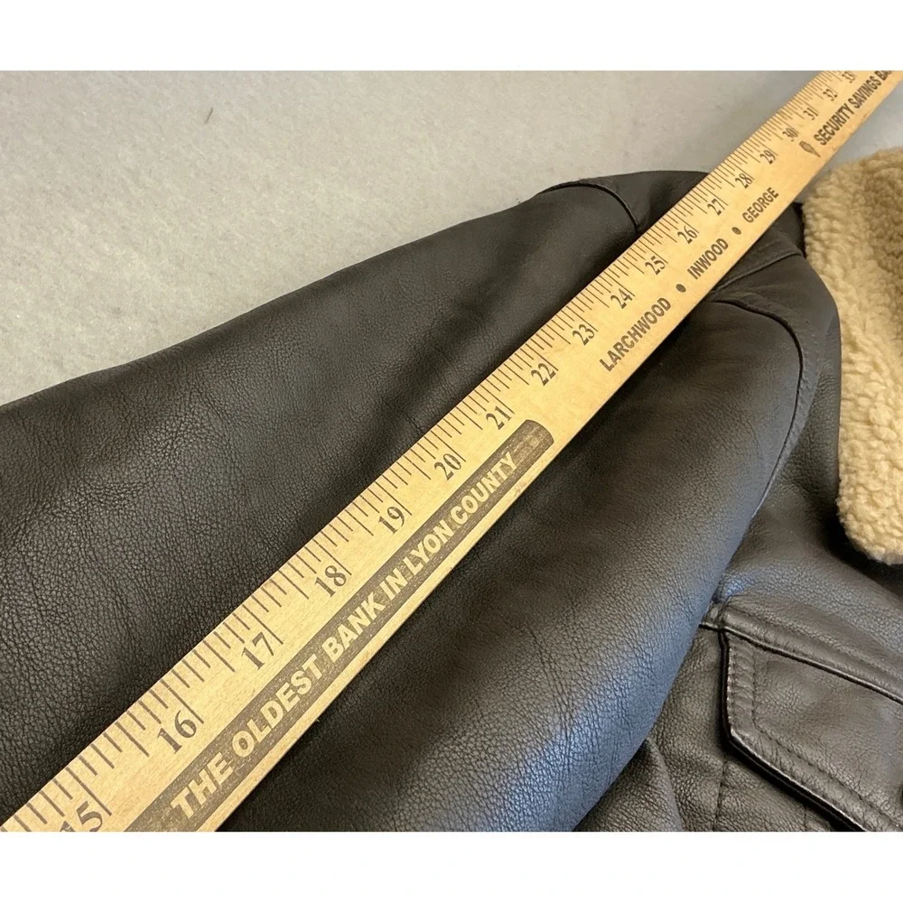 Levi's Faux Leather Trucker Jacket Sherpa Collar Brown Mens Size S Trucker Style